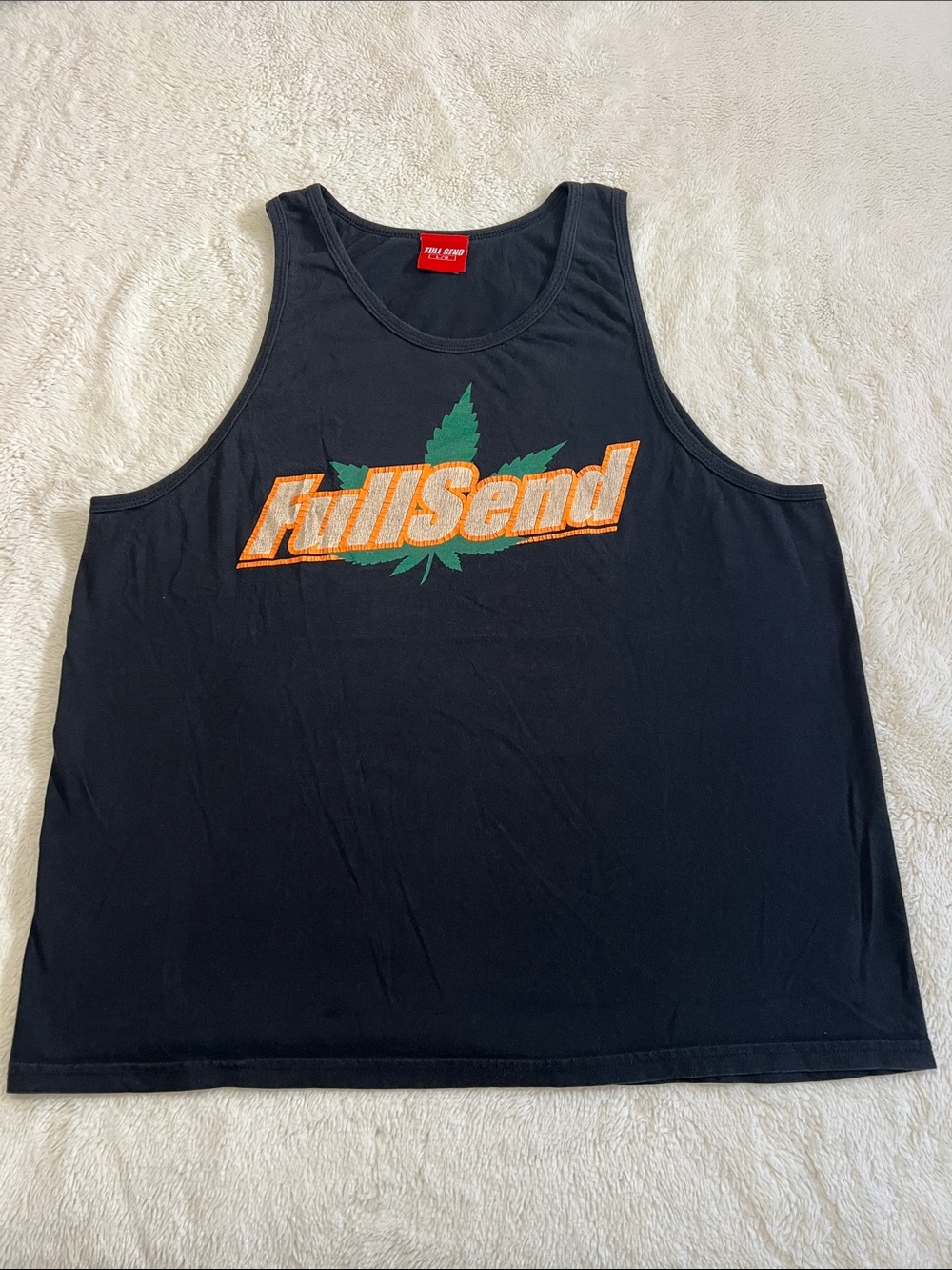 FullSend Black Graphic Tank with Orange Logo